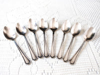 Hotel Silverplate Oneida Plate Spoons Set Of 8 Demitasse Spoons Seneca Circa 1927 Hotel Military RR Silver