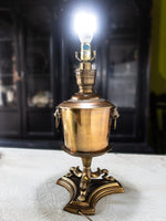 Vintage Frederick Cooper Lamp Brass Lion Knocker Lion Footed Urn Style Table Lamp