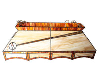 Vintage Stained Glass Billiards Pool Table Light Fixture Tiffany Style