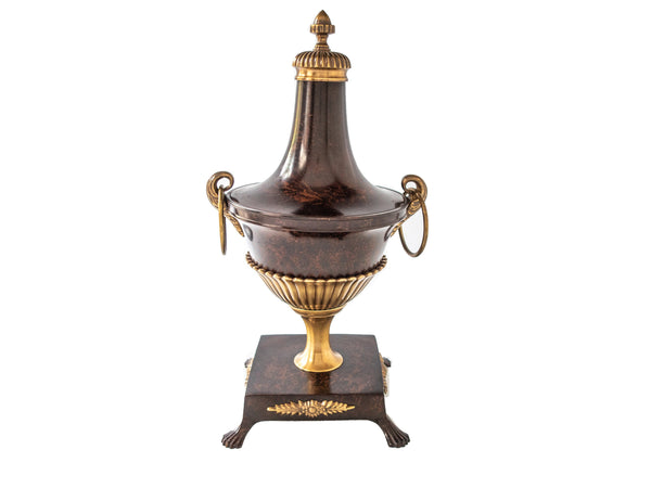 Vintage Brass Grecian Urn Style Mantel Decor