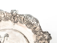 Antique Silver Plate Bride's Basket Repousse Angel Homan Mfg Co Art Nouveau