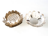 Vintage Silver Plate Lotus Frog Vase By Reed And Barton 4 Pieces