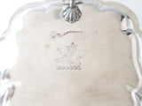 Antique Silver Plate Silent Butler Crumb Catcher Armorial Crest