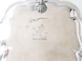 Antique Silver Plate Silent Butler Crumb Catcher Armorial Crest