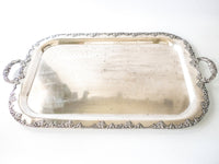Antique Old Sheffield Plate Reproduction Serving Tray Butlers Tray Grape And Leaf Design 1800's