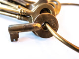 Railroad Key Adlake ACL RR Brass Skeleton Keys Set Atlantic Coast Line
