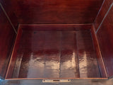 Antique French Tantalus Box With Baccarat Crystal Cordial Decanter Set Gilt Bronze