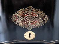 Antique French Tantalus Box With Baccarat Crystal Cordial Decanter Set Gilt Bronze
