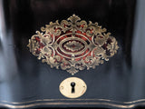 Antique French Tantalus Box With Baccarat Crystal Cordial Decanter Set Gilt Bronze