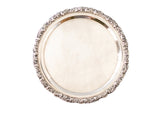 Vintage Silver Plate Serving Tray Salver Floral Rim Lion Feet Ornate
