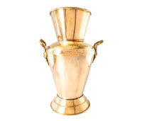 XL Brass Vase Floor Vase Umbrella Holder Stand Double Handled Handcrafted