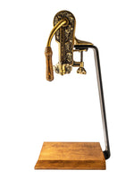 Vintage Estate Wine Opener With Stand Brass Finish Oak Wood Decorker Bar Hollywood Regency Bottle Openers