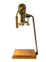 Vintage Estate Wine Opener With Stand Brass Oak Wood Decorker Bar Hollywood Regency Barware