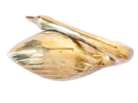 Vintage Castilian Brass Swan Sculpture Doorstop Large Hollywood Regency