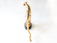 Large Brass Panther Statue 25" Tiger Cougar Jaguar Lion Sculpture