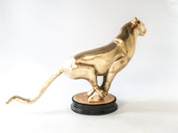 Large Brass Panther Statue 25" Tiger Cougar Jaguar Lion Sculpture