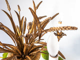Italian Tole Gilt Candelabra Girandole Table Lamp Gold Leaf Gilded Light