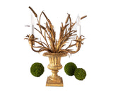 Italian Tole Gilt Candelabra Girandole Table Lamp Gold Leaf Gilded Light
