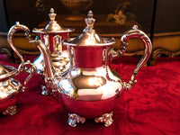 Vintage Silver Plate Coffee Tea Set Towle Coffee Teapot Creamer Sugar