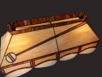 Vintage Stained Glass Billiards Pool Table Light Fixture Tiffany Style