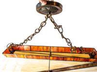 Vintage Stained Glass Billiards Pool Table Light Fixture Tiffany Style