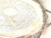 Vintage Plate Oval Serving Tray JJ Pearce Band Sheridan Silver Co