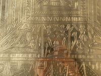 Vintage Brass Tray Folding Table 27" Egyptian Moroccan Design