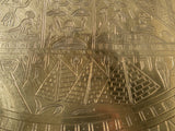 Vintage Brass Tray Folding Table 27" Egyptian Moroccan Design