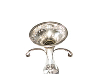 Vintage Silver Plate Epergne Vase Trumpet Style Open Work Pierced With Scrolls