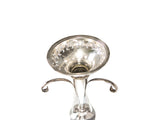Vintage Silver Plate Epergne Vase Trumpet Style Open Work Pierced With Scrolls
