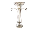 Vintage Silver Plate Epergne Vase Trumpet Style Open Work Pierced With Scrolls
