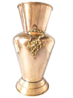 XL Brass Vase Floor Vase Umbrella Holder Stand Double Handled Handcrafted