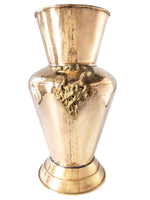 XL Brass Vase Floor Vase Umbrella Holder Stand Double Handled Handcrafted