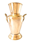 XL Brass Vase Floor Vase Umbrella Holder Stand Double Handled Handcrafted