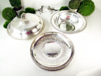 Vintage Silver Plate Serving Set Covered Dish Serving Bowl And Serving Tray