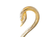 Pair Brass And Murano Glass Swan Sculptures