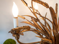 Italian Tole Gilt Candelabra Girandole Table Lamp Gold Leaf Gilded Light