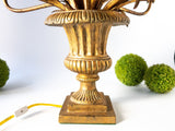 Italian Tole Gilt Candelabra Girandole Table Lamp Gold Leaf Gilded Light