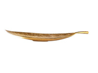 Extra Large Brass Tray Leaf Bowl Centerpiece 30"