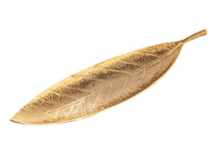 Extra Large Brass Tray Leaf Bowl Centerpiece 30"