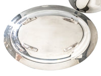 Vintage Silver Plate And Glass Covered Dish Casserole Serving Dish Towle Mfg Co