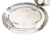 Vintage Silver Plate And Glass Covered Dish Casserole Serving Dish Towle Mfg Co