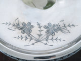 Antique Silver Quadruple Plate Bride's Basket Figural Stork Victorian 1800s