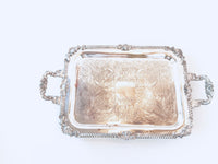 Vintage Silver Plate Serving Tray Sheridan Silver Co Ornate