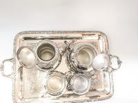 Vintage Silver Plate Tea Set Coffee Service With Tray Beverly Manor Wilcox IS 5 Piece Set