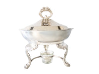Silver Plate Casserole Buffet Stand Chafing Warming Dish