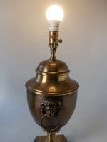 Vintage Wildwood Lamp Brass Lion Knocker Lion Footed Urn Style Table Lamp