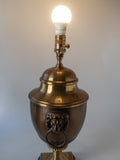 Vintage Wildwood Lamp Brass Lion Knocker Lion Footed Urn Style Table Lamp