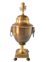 Vintage Wildwood Lamp Brass Lion Knocker Lion Footed Urn Style Table Lamp