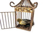 Vintage Gilded Iron Bird Cage Bamboo Asian Style Chinoiserie Miscellaneous